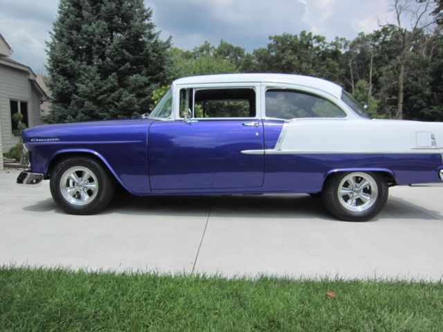 1955 Purple / White Chevrolet Bel Air/150/210 Sedan