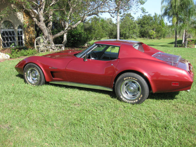 1974 Maroon Chevrolet Corvette T Top