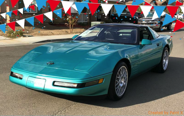 1991 Turquoise Metallic Chevrolet Corvette Coupe