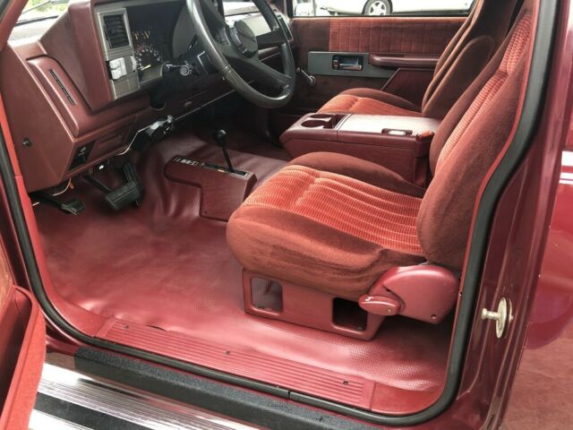 1993 Burgundy Chevrolet Silverado 3500 Extended Cab Pickup