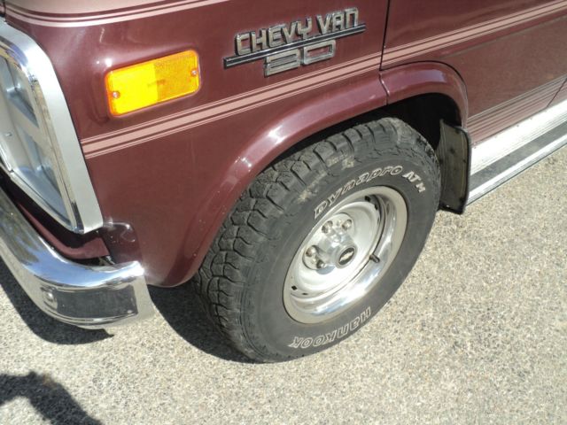 1990 Burgundy Chevrolet G20 Van Standard Passenger Van
