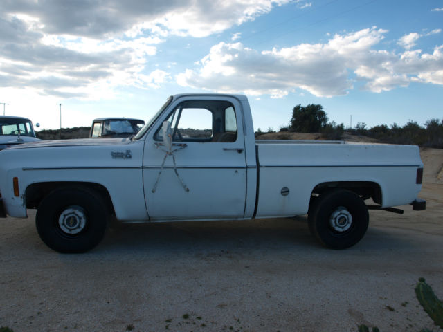 1977 white Chevrolet C-10 pickup