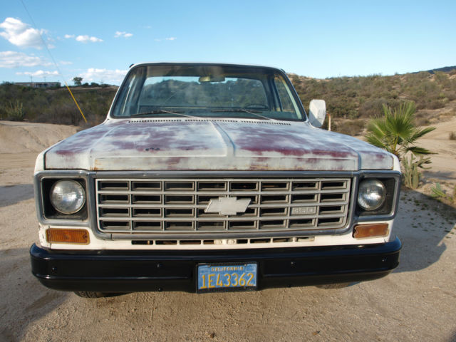 1977 white Chevrolet C-10 pickup