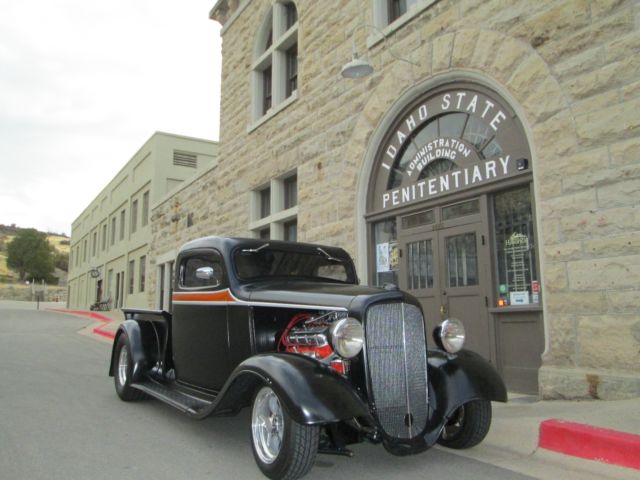 1936 black Chevrolet hot rod pick up