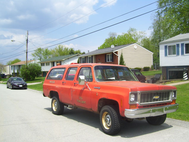1974 Red Chevrolet Suburban Wagon