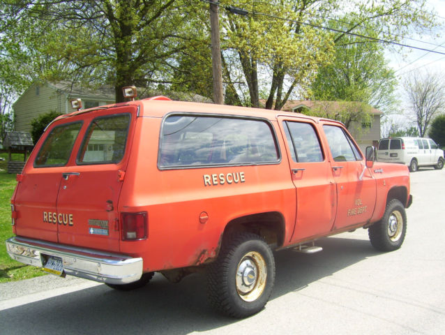 1974 Red Chevrolet Suburban Wagon