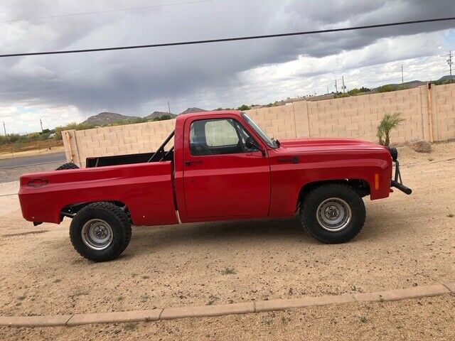 1978 red with black trim Chevrolet C-10 short bed
