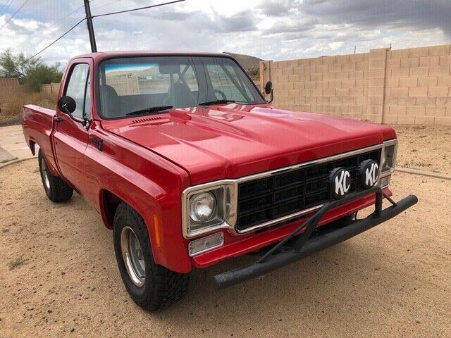 1978 red with black trim Chevrolet C-10 short bed