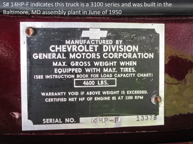 1950 Cape Maroon Chevrolet Other Pickups Standard Cab Pickup