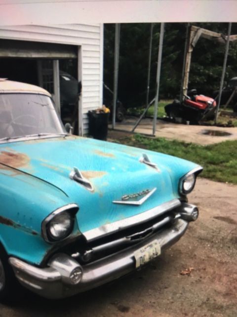 1957 Blue Chevrolet Bel Air/150/210