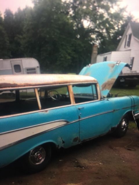 1957 Blue Chevrolet Bel Air/150/210