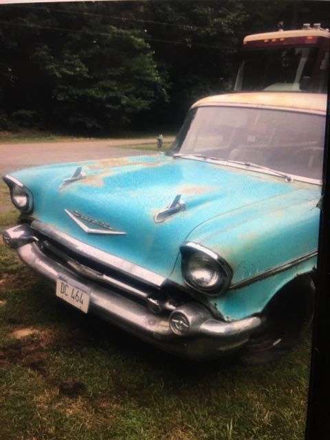 1957 Blue Chevrolet Bel Air/150/210