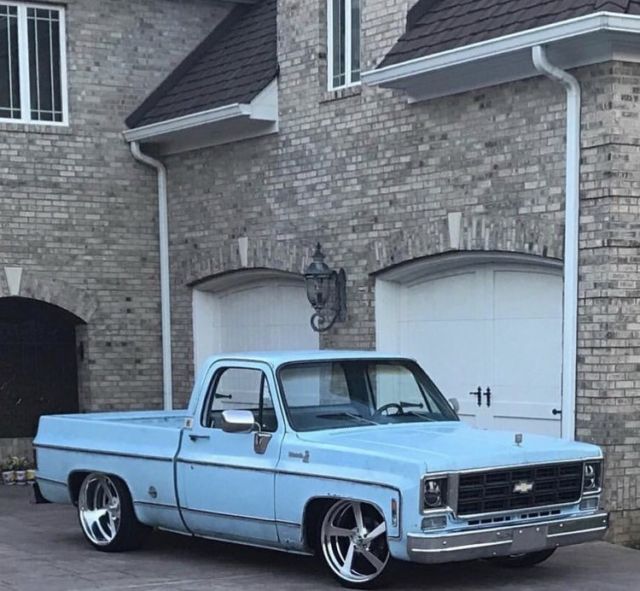 1978 baby blue Chevrolet C-10 short bed