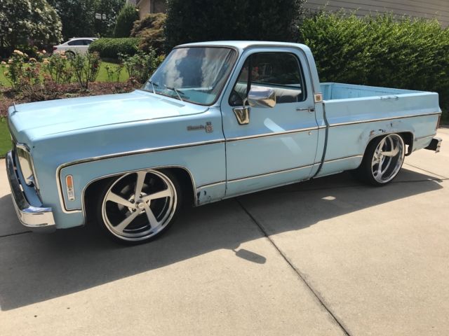 1978 baby blue Chevrolet C-10 short bed