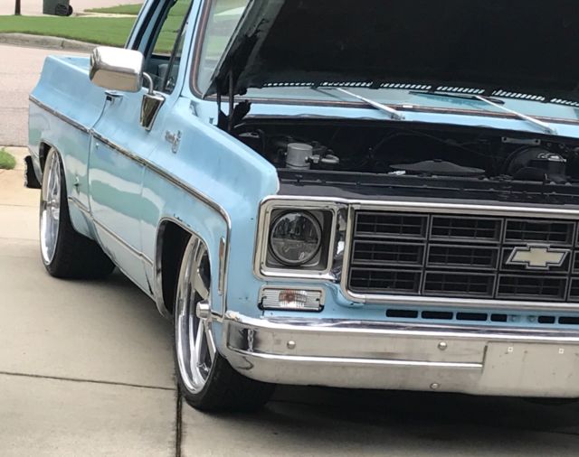 1978 baby blue Chevrolet C-10 short bed