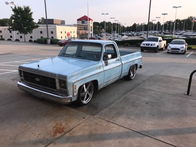 1978 baby blue Chevrolet C-10 short bed