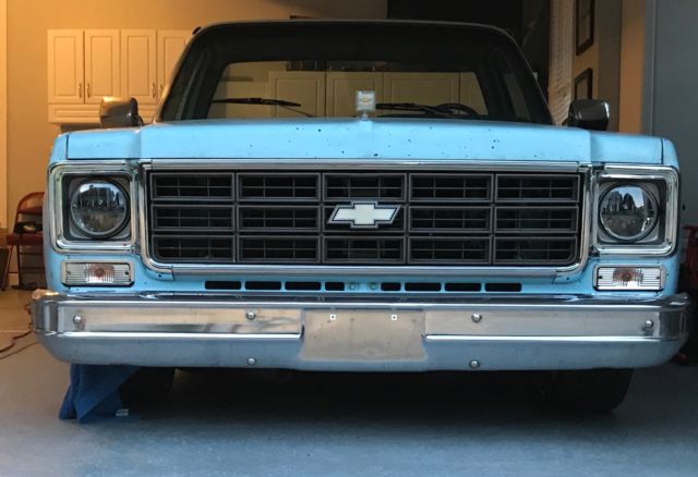 1978 baby blue Chevrolet C-10 short bed