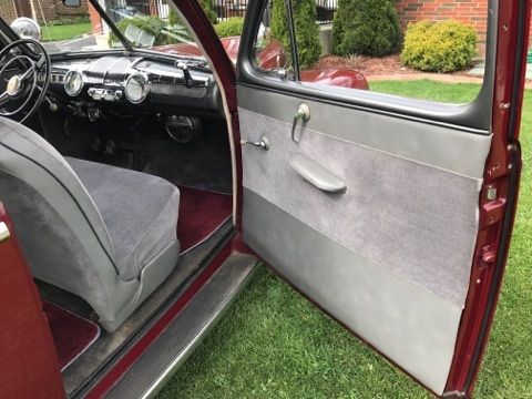 1947 Burgundy Ford Super Deluxe Coupe