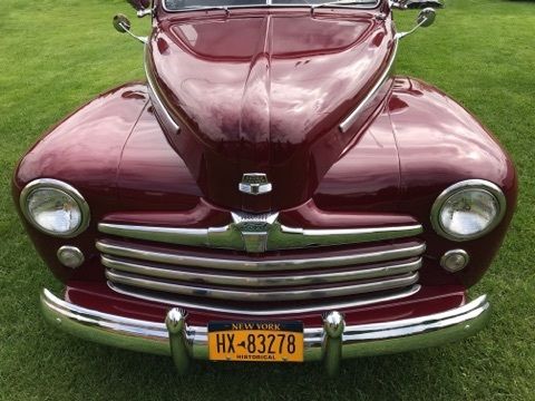 1947 Burgundy Ford Super Deluxe Coupe