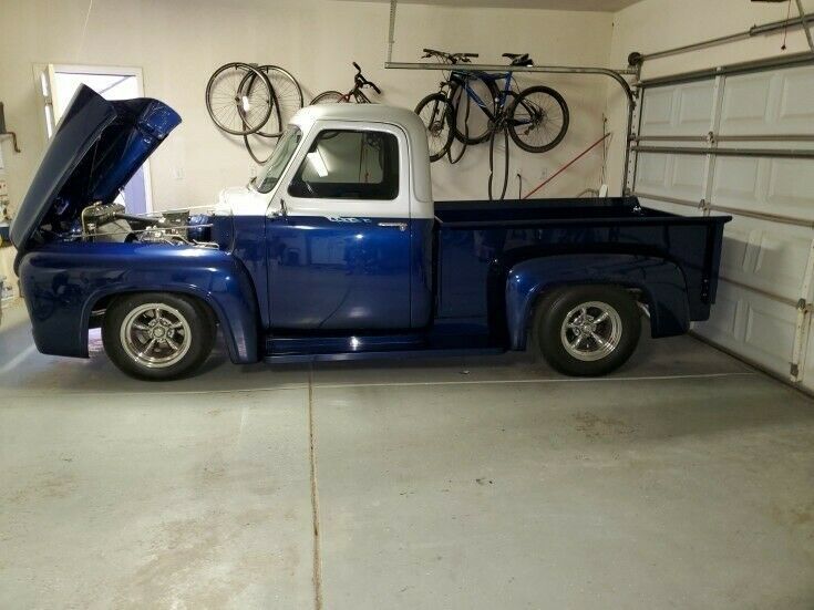 1955 Blue and silver Ford F-100 Standard Cab Pickup