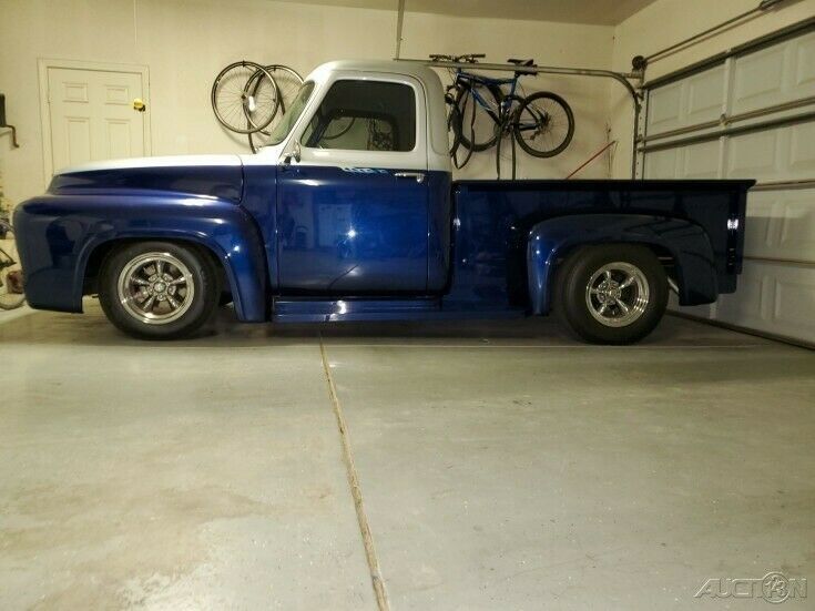 1955 Blue and silver Ford F-100 Standard Cab Pickup