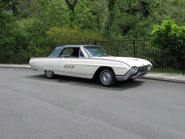 1963 White Ford Thunderbird Convertible