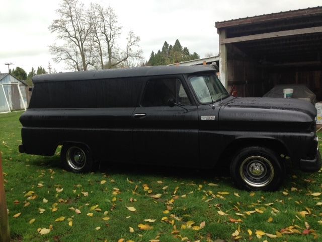 1965 Satin Black Chevrolet C-10 Panel