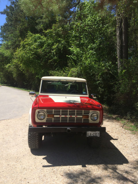 1966 Red/White Ford Bronco half cab