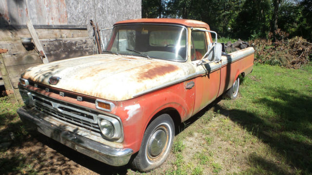 1966 Red/White Ford F-100 2 Door Pickup