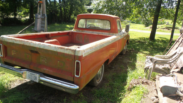 1966 Red/White Ford F-100 2 Door Pickup