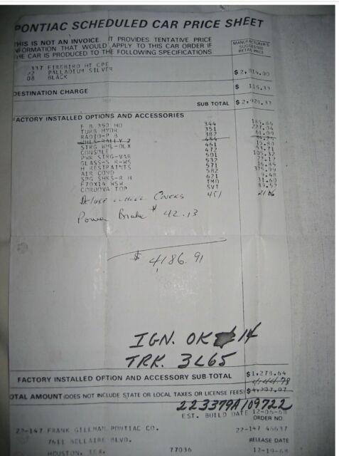 1969 Silver Pontiac Firebird Coupe