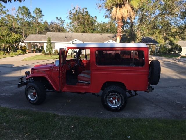 1970 Red Toyota Land Cruiser Extended Jeep