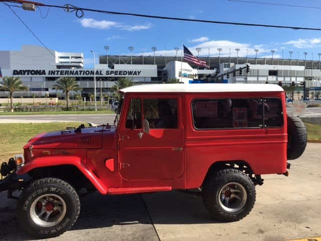1970 Red Toyota Land Cruiser Extended Jeep