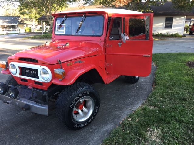 1970 Red Toyota Land Cruiser Extended Jeep
