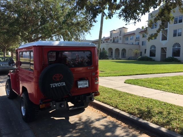 1970 Red Toyota Land Cruiser Extended Jeep