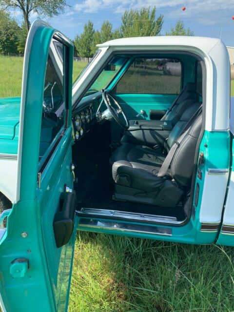 1972 Seafoam Green and White Chevrolet C-10 Standard Cab -SWB