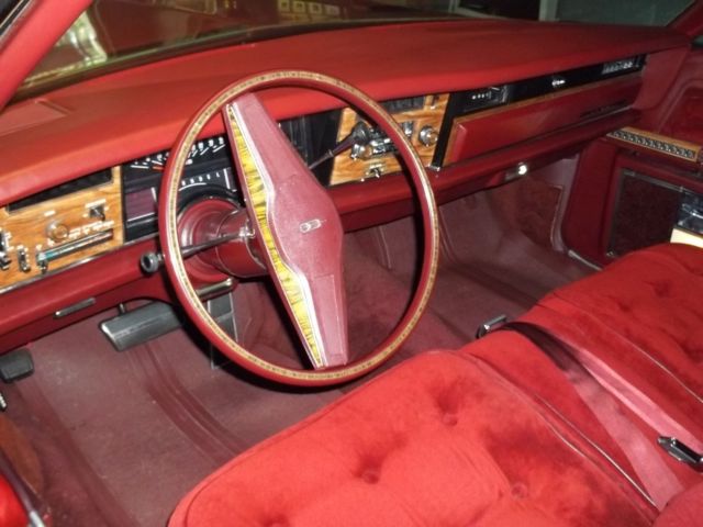 1976 Red Orange with Cream top Oldsmobile Ninety-Eight Sedan