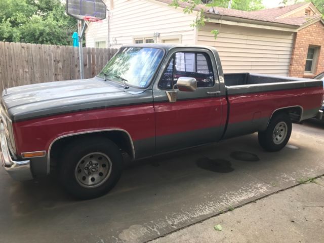 1987 Red Gray Chevrolet C-10 Single Cab Long Bed