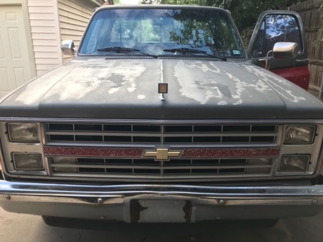 1987 Red Gray Chevrolet C-10 Single Cab Long Bed