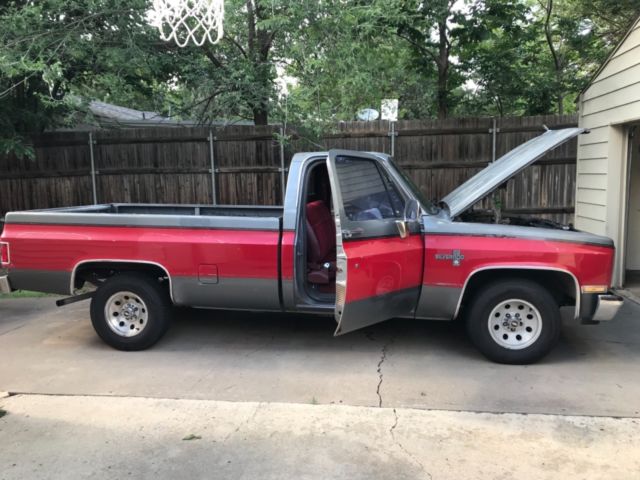 1987 Red Gray Chevrolet C-10 Single Cab Long Bed