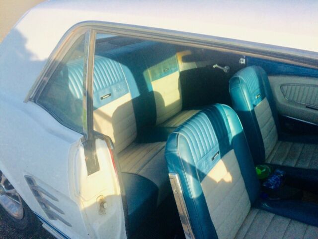 1966 White with Blue racing stripes Ford Mustang Coupe