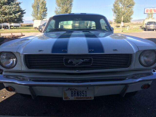 1966 White with Blue racing stripes Ford Mustang Coupe