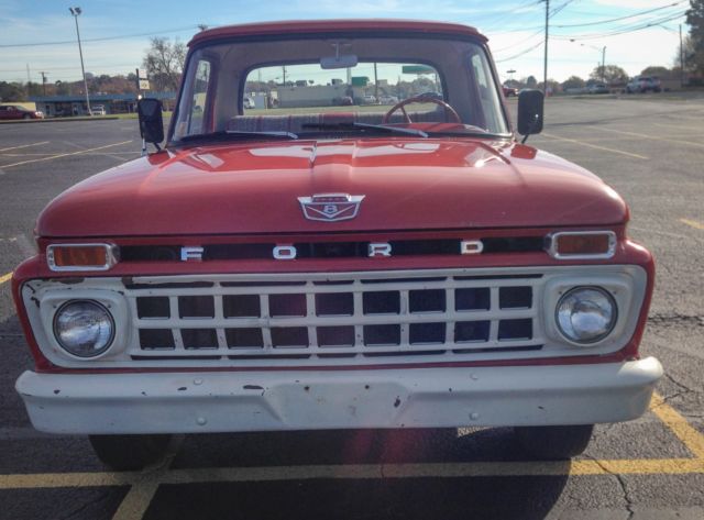 1965 Red Ford F-100 Standard Cab Pickup