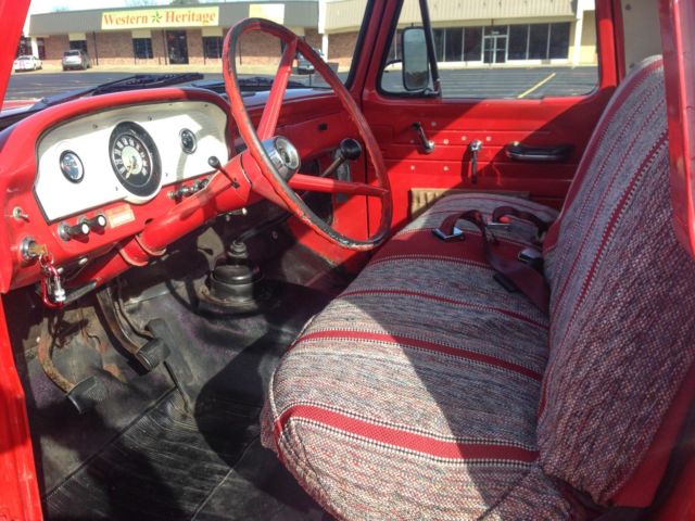 1965 Red Ford F-100 Standard Cab Pickup