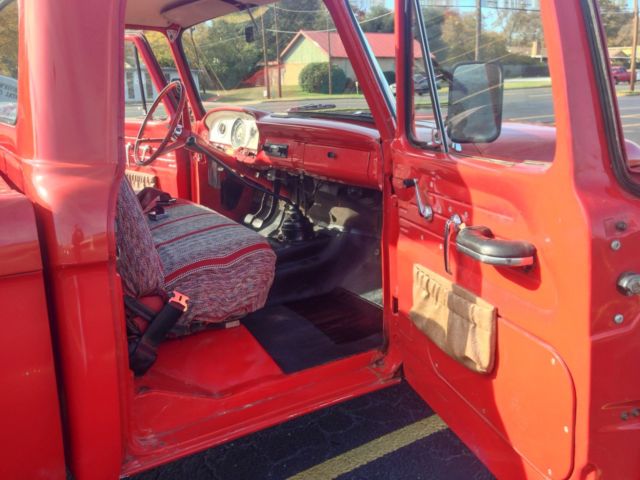 1965 Red Ford F-100 Standard Cab Pickup