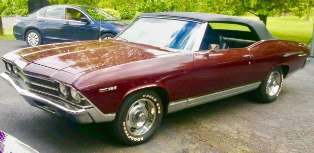 1969 Burgundy Chevrolet Chevelle Convertible 
