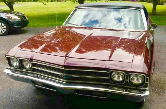 1969 Burgundy Chevrolet Chevelle Convertible 