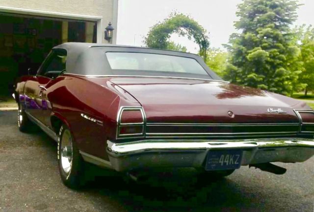 1969 Burgundy Chevrolet Chevelle Convertible 