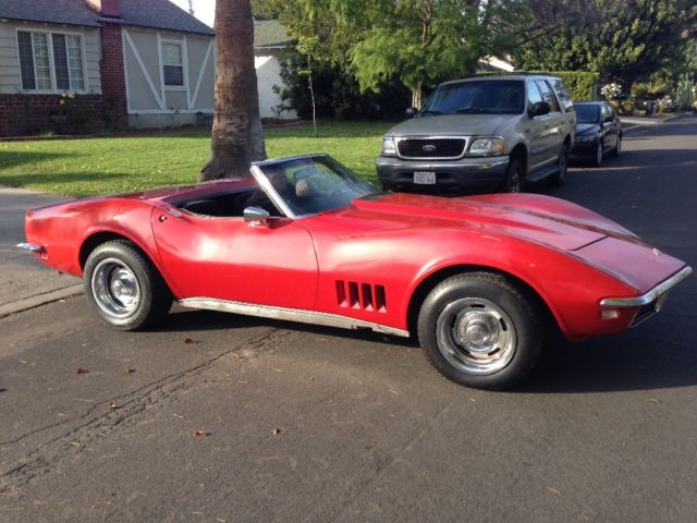 1968 Red Chevrolet Corvette Convertible