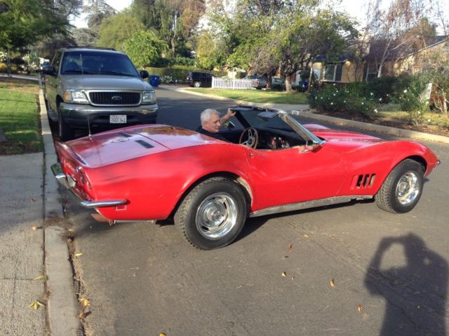 1968 Red Chevrolet Corvette Convertible